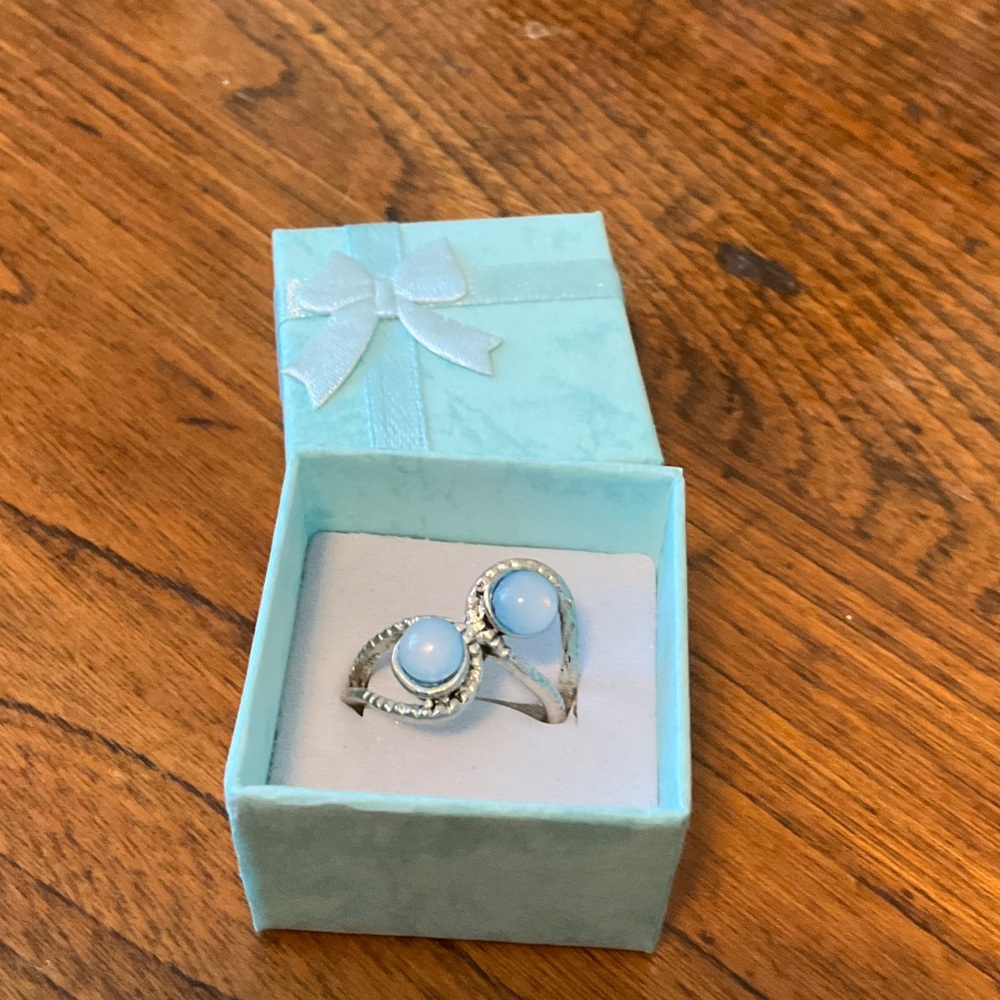 Elegant Silver and Blue Ring